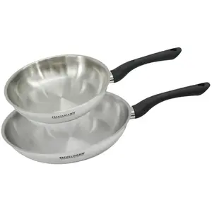Set 2 poêles 24 et 28 cm en inox Fackelmann Geneva pas cher