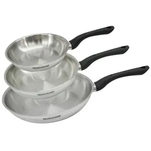 Set 3 poêles 20 24 et 28 cm en inox Fackelmann Geneva pas cher