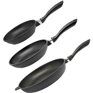 Set van 3 koekenpannen van 24 cm, 28 cm en 32 cm, PFAS-vrij, Elo Alucast pas cher
