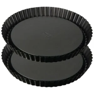 Fackelmann Moules à tarte renversée - Dr.Oetker Tradition - Lot de 2 - Diamètre 28 cm - Revêtement antiadhésif pas cher