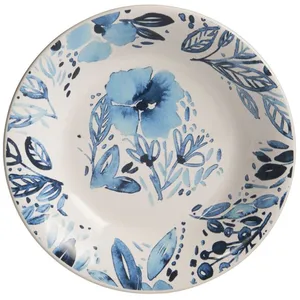 TREND'UP Assiette Creuse Jardin Bleu 20,5 Cm (Lot De 6) pas cher