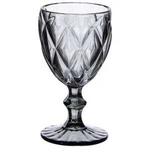 TREND'UP Boite De 6 Verres À Pied 25 Cl Diamond Gris