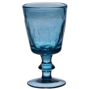 Verre À Pied Lussan Craquelé 17 Cl Bleu (Lot De 6)