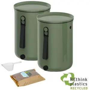 skaza Exceeding Expectations KIT BOKA-Compost 9,6 L  - 2 Seaux à Compost Bokashi aux Em® - Vert Olive pas cher