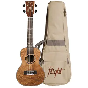 Flight Supernatural Series DUC410 QA Quilted Ash concert ukelele met gigbag pas cher