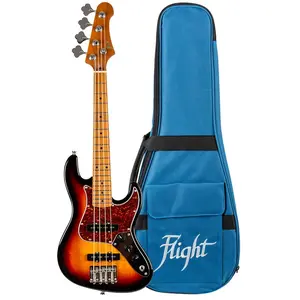 Comparateur de prix : Flight Rock Series Mini Jb Bass Sunburst Basse Électrique Compacte Ave...