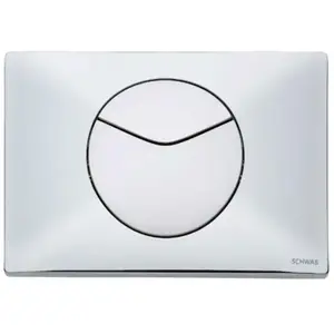 Plaque de commande murale point duo wc encastré Schwab double volume chromé pas cher