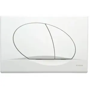 Plaque de commande wc encastré Schwab ovate duo, double volume blanche pas cher