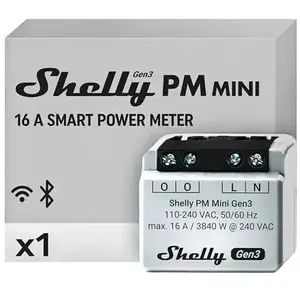 Shelly Plus PM Mini Gen. 3 Draadloze schakelaar WiFi, Bluetooth