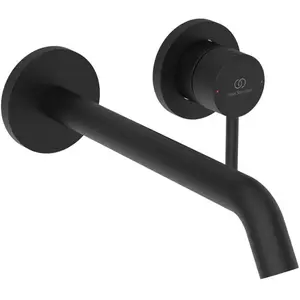 Ideal Standard Ceraline Nuovo - Inbouw wastafelkraan, 2-gats installatie, zijdeglans zwart BD848XG pas cher