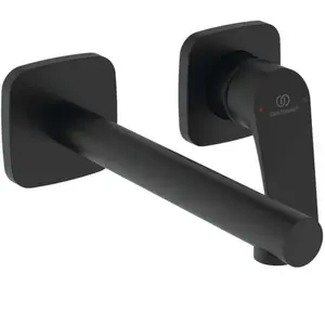Ideal Standard Ceralife C - Inbouw wastafelkraan, 2-gats installatie, zijdeglans zwart BE057XG