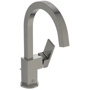 Ideal Standard, Robinetterie de salle de bains, IDS Waschtischarmatur EXTRA hoh Ala mit Ablaufgarnitur silver storm