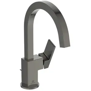 Ideal Standard, Robinetterie de salle de bains, IDS Waschtischarmatur EXTRA hoh Ala mit Ablaufgarnitur magnetic grey