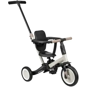 Kikka Boo Boo Tricycle évolutif pour bébé 5 en 1 Flip, vélo pour enfants de 1 an à 5 ans, tricycle à vélo avec ou sans pédales, réglable et transformable, beige pas cher