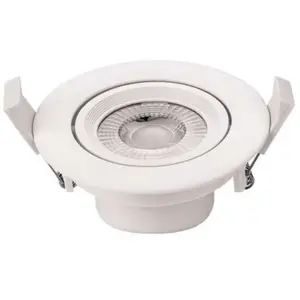 OPTONICA Plafonnier rond encastrable blanc LED 7W COB éclairage 45W - Blanc du Jour 6000KVendu parmanomano