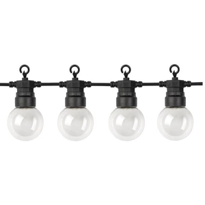 OPTONICA Guirlande Guinguette 10 Ampoules led 8m Fil Noir - Blanc Chaud 2700K