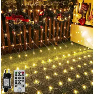 BLEOSAN Guirlande Lumineuse Filet 200 LED 3M x 2M Filet Maille Lumineux Noël Exterieur IP44 8 Modes Pour Jardin Balcon Rideau Blanc ChaudVendu parmanomano