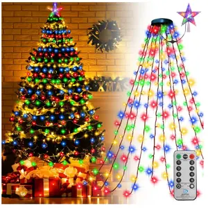 BLEOSAN Guirlande Lumineuse Noël Multicouleur 2m 400 LED 8 Modes d'Eclairage Avec Télécommande pour Intérieur Extérieur Noël