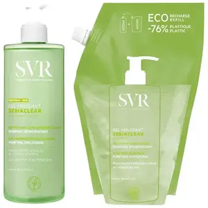SVR Sebiaclear Gel Moussant 400ml + Eco-Recharge 400ml Peaux Tendance Acnéiques pas cher