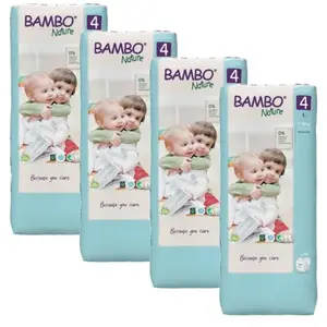 Bambo Nature Couche Taille 4 7-14kg Tall Pack 48 unités Lot de 4 pas cher