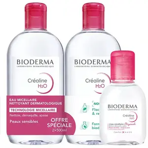Bioderma Créaline H2O Eau Micellaire Démaquillante Lot de 2 x 500ml + ... pas cher