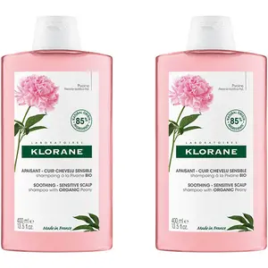 Klorane Pivoine Shampoing Apaisant Cuir Chevelu Sensible Lot de 2 x 400ml pas cher