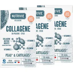 Nutrivie Collagène Nomade Gout Pêche Cure de 3 mois pas cher
