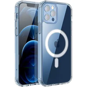 MOONCASE Coque Magnétique Transparente pour iPhone 12 Pro Max Charge Magsafe, Étui Bumper TPU en Silicone Souple à Dos Rigide Slim Fit HousseVendu parcdiscount