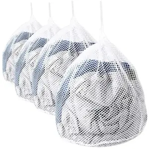 Sac à linge à cordon 4 tailles Filet à linge blanc en maille pour mac... pas cher