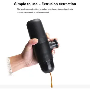 SODIAL machine a expresso portative par machine a cafe portative de voyage avec un panier de filtre supplementaire pas cher