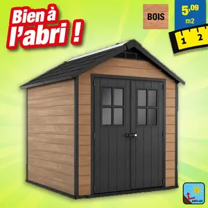 KETER - Abri de jardin en résine 5,1 m² Newton 757 Marron pas cher