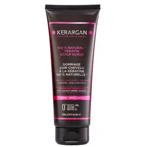 Kerargan - Gommage Purifiant à la Kératine pour Cheveux Abîmés, Stréssés - Revitalise, Exfolie et Renforce - Aloe Vera, Huile d'Argan, Huile d'Amande Douce - Sans Sulfate, GMO, Silicone - 250ml pas cher