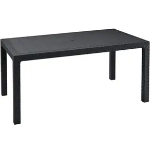 Table de jardin KETER Melody imitation résine tressée - 160x94x74 cm -... pas cher