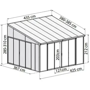 Palram Palram - Pergola Fermée 15.6m² Gris Anthracite - 703991 pas cher
