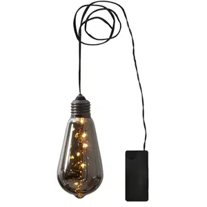 Star Trading Hangende LEDlamp Glow -zwart -lichtkleur: Warm Wit -Werkt op batterijen -Met timer functie -Kerstdecoratie pas cher
