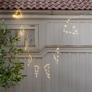 Star Trading Verlichte Pennant Garland 'Penny', buiten, batterijen + timer, 11 warmwitte LED's, L 240cm