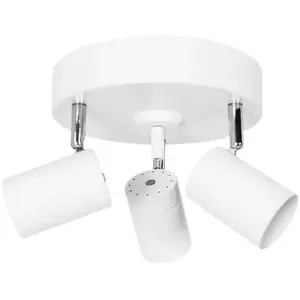 Lampe plafonnier en 3 spots By Rydéns Correct - white - 14 cm pas cher