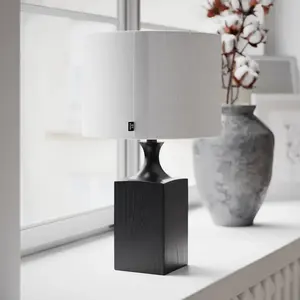 Lampe à poser By Rydéns Woody - Noir - 41x25 cm pas cher