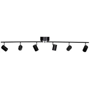 Lampe plafonnier en 6 spots By Rydéns Correct - matt black - 175x124 cm pas cher