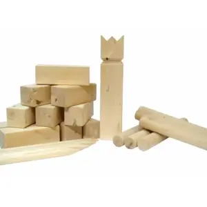 Engelhart BEX Kubb Jeu Viking du roi suédois : environ 30 cm, en bois dur pas cher
