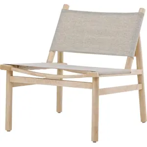 Fauteuil Bas en Bois Millo 70cm Naturel pas cher