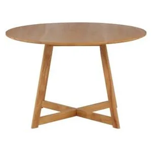 EBUY24 Yadikon table de salle à manger Ø120cm , extenstible avec plateaux supplémentaires chêne décor.Vendu parcdiscount
