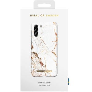 Coque iDeal of Sweden Fashion pour Samsung Galaxy S21 Plus - Carrara Gold Multicolore, Blanc pas cher
