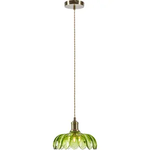 Markslöjd, Suspension, KURAGE Pendant 1L Antique Brass/Green (E27)Vendu pargalaxus
