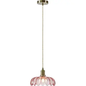 Markslöjd, Suspension, KURAGE Pendant 1L Antique Brass/Pink (E27)Vendu pargalaxus