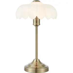 Markslöjd, Lampe de table, KURAGE Table 1L Antique Brass/White (E27) pas cher