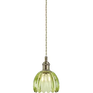 Markslöjd, Suspension, GOTA Pendant 1L Antique Brass/ Green (E14)Vendu pargalaxus