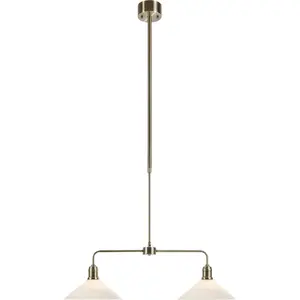 Markslöjd, Suspension, VELA Pendant 2L Antique Brass/ White (E27)Vendu pargalaxus