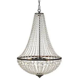 KERIA Lustre GRANSO (3x40W) en verre et métal noirVendu parcdiscount
