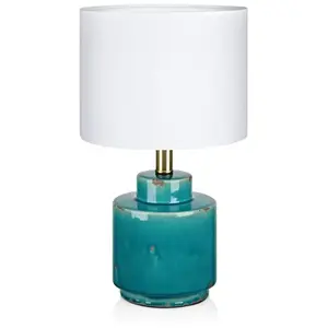 Markslöjd Lampe À Poser Textile Cous Avec Pied Céramique pas cher